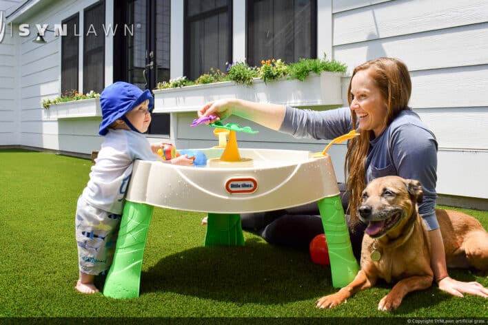 image of SYNLawn Maui HI pets artificial grass safe for family dogs and kids